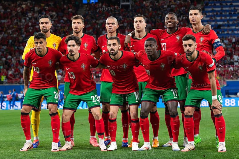 LEIPZIG, GERMANY - JUNE 18, 2024: Euro 2024 Groupe F match Portugal vs Czechia 2:1. Team of Portugal.