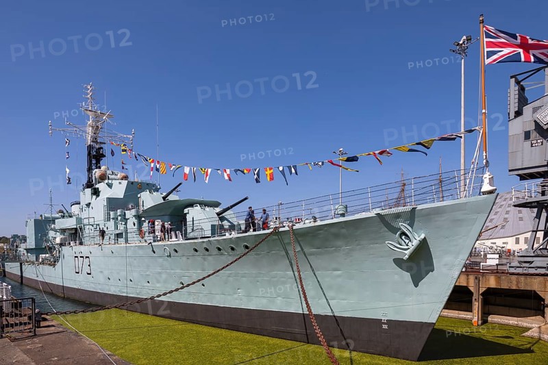 CHATHAM, KENT, UK, AUGUST 9. View of HMS Cavalier in Chatham, Kent, UK on August 09, 2024. Unidentified people