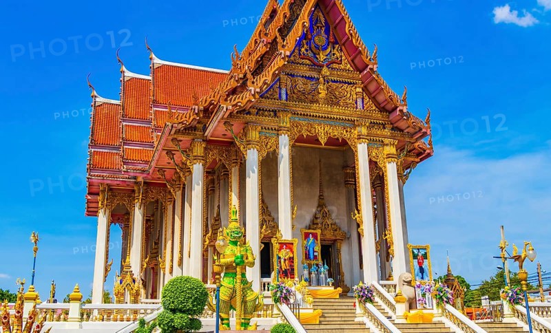 Bangkok Thailand 26. January 2020 Amazing colorful Wat Don Mueang Phra Arramluang buddhist temple in Bangkok Thailand