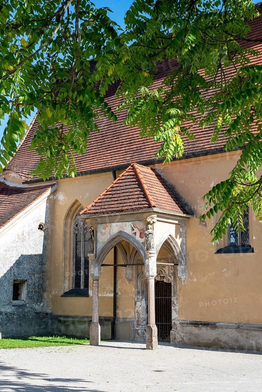 Beautiful medieval courts of Burghausen Castle in Bavaria, Germany, Europe