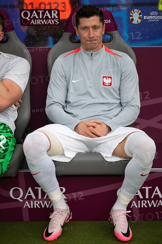 BERLIN, GERMANY - JUNE 21, 2024: Euro 2024 Groupe D match Poland vs Austria 1:3. Robert Lewandowski on the substitutes bench