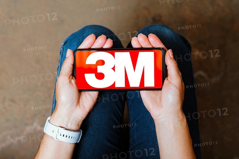 In this photo illustration, the 3M Company logo is displayed on a smartphone screen