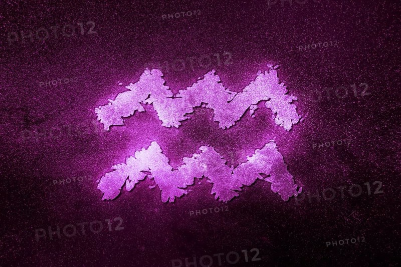 Aquarius zodiac sign, night sky, Horoscope Astrology background, Aquarius, magenta space background