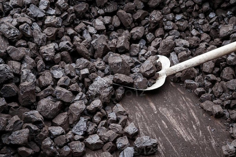 Shovel and coal, lignite storage