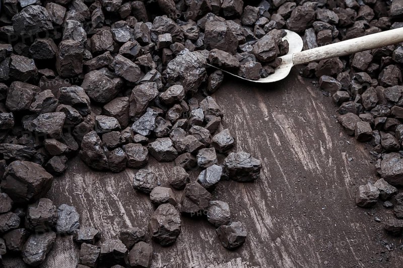 Shovel and coal, lignite storage