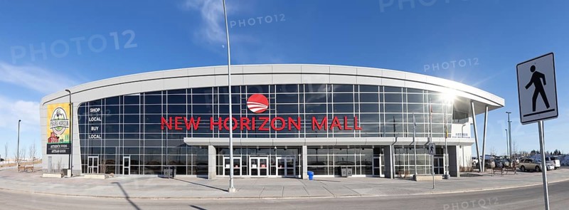 Balzac, Alberta, Canada. Feb 19, 2024. New Horizon Mall a modern shopping mall in the Calgary Metropolitan Region located inside Balzac, a locality of Rocky View County, Alberta