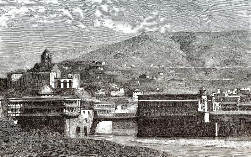 Tbilisi or Tbilisi, the capital of Georgia, Caucasus region of Eurasia, 19th century