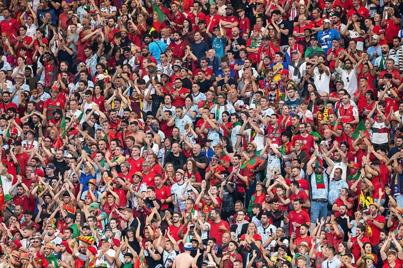 LEIPZIG, GERMANY - JUNE 18, 2024: Euro 2024 Groupe F match Portugal vs Czechia 2:1. Portugal supporters.