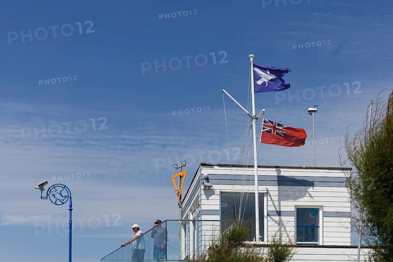 Bognor Regis, West Sussex, UK, June 25. View of Felpham Sailing Club in Bognor Regis, West Sussex on June 25, 2023. Two unidentified people