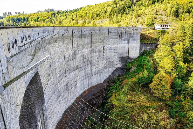 The Okertalsperre is a dam near Altenau, Harz, Germany, Europe