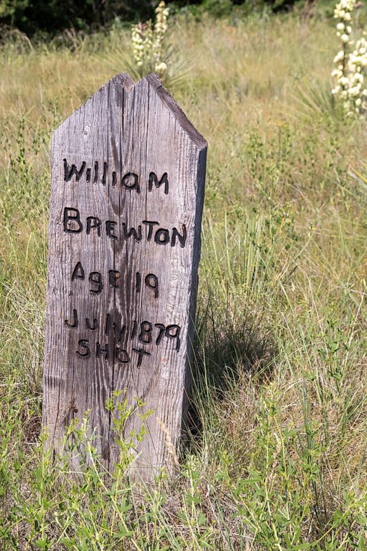 Ogallala, Nebraska, Boot Hill, a cemetery for gun fighters, murder victims, and others that was used until 1885. Some of those buried here were cowboys who drove cattle from Texas to the Union Pacific railhead in Ogallala