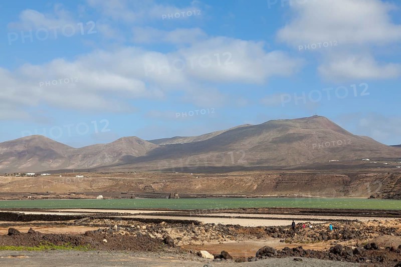 Volcanic landscape near Salinas de Janubio, Lanzarote, Canary Islands, Spain, Europe