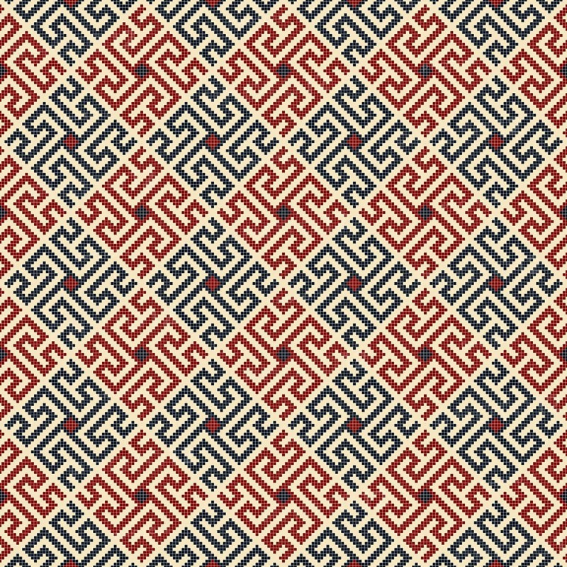 Traditional Latvian embroidery seamless pattern, vector illustration