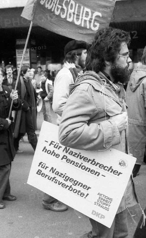 People affected by the Radical Decree and their friends demonstrated against occupational bans 02.02.1980 in Stuttgart, Germany, Europe
