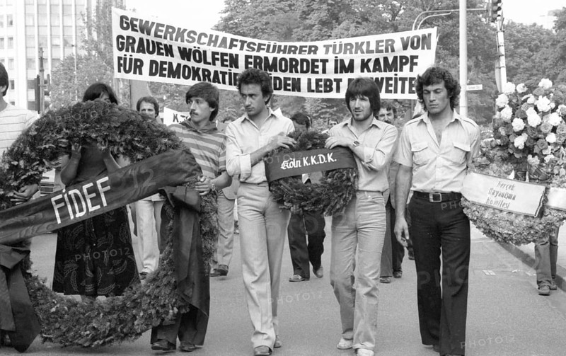 Silent march of Turks, occasion was the murder of trade union leader Kemal Tuerkler in Istanbul. 24.07.1980, Cologne, Germany, Europe