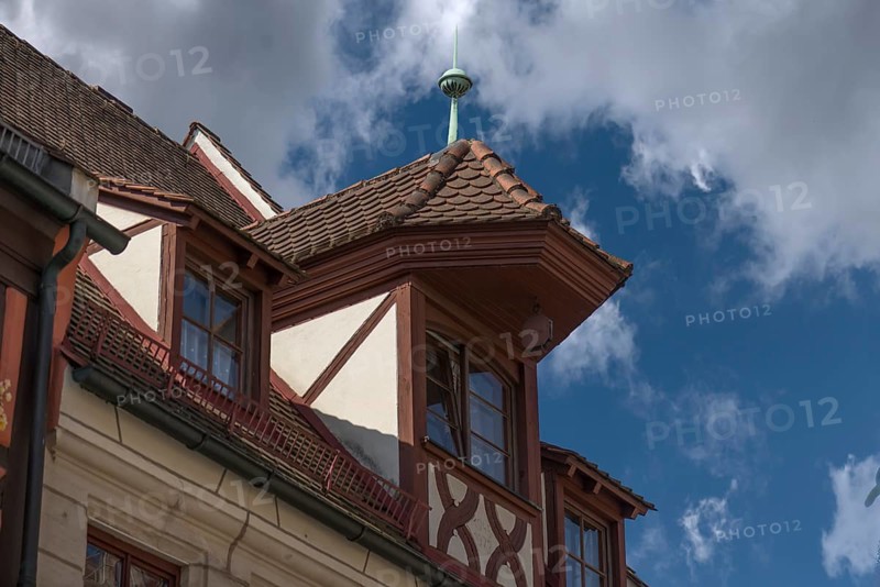 Historic roof lift bay, Weißgerbergasse 23, Nuremberg, Middle Franconia, Bavaria, Germany, Europe