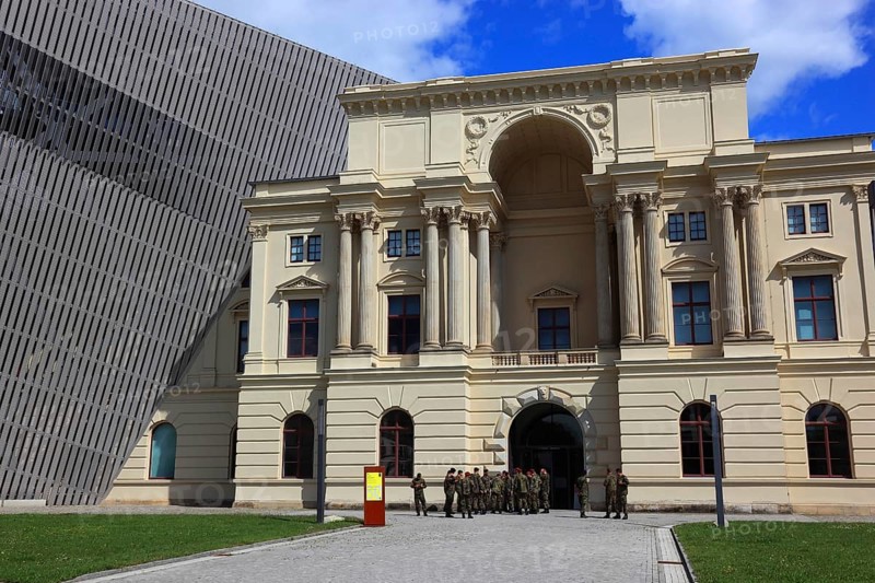 Military History Museum of the German Armed Forces, main arsenal building with wedge, architect Daniel Libeskind, Dresden, Saxony, Germany, Europe