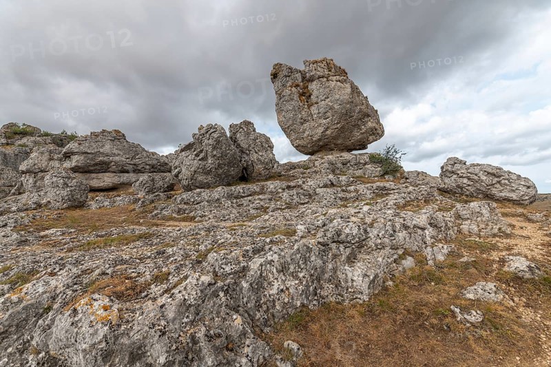 Strangely shaped rocks in the chaos of Nimes le Vieux in the Cevennes National Park. Unesco World Heritage. Fraissinet-de-Fourques, Lozere, France, Europe