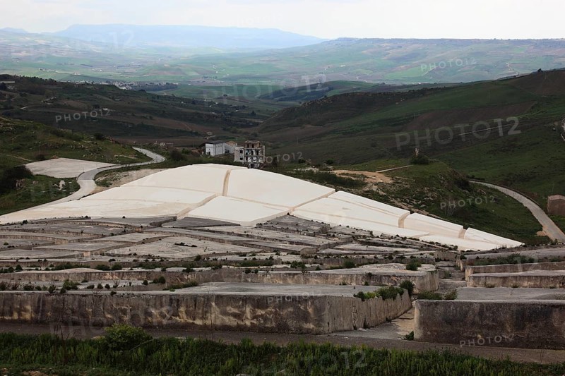 Gibellina Vecchia, after the earthquake of 1968, part of the ruins of Gibellina was buried under a thick layer of white concrete by the artist Alberto Burri, Sicily, Italy, Europe