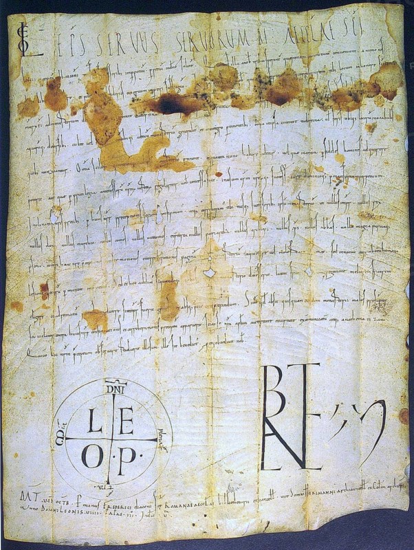 A document of Pope Leo IX Città del Vaticano, Rome, Archivio Segreto Vaticano, Historical, digitally restored reproduction of a 19th century original