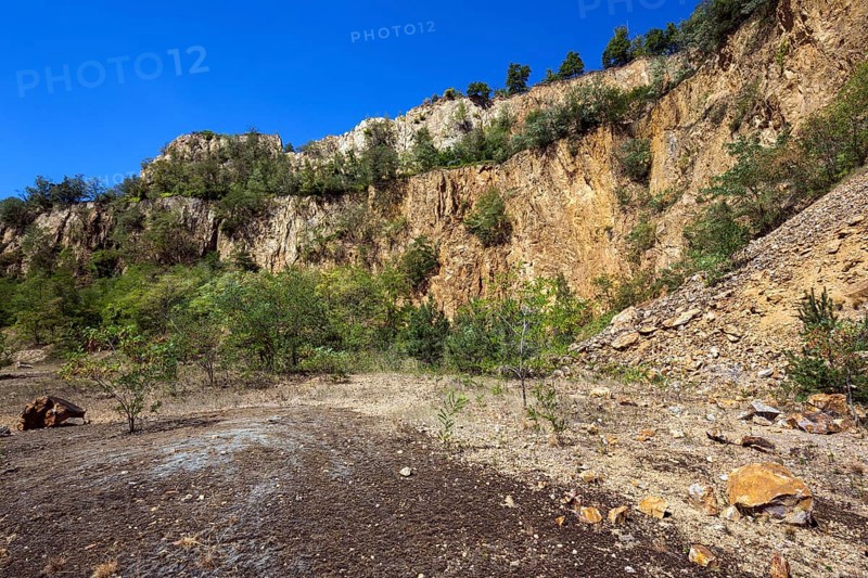 Disused Vatter porphyry quarry, Dossenheim, Baden-Württemberg, Germany, Europe