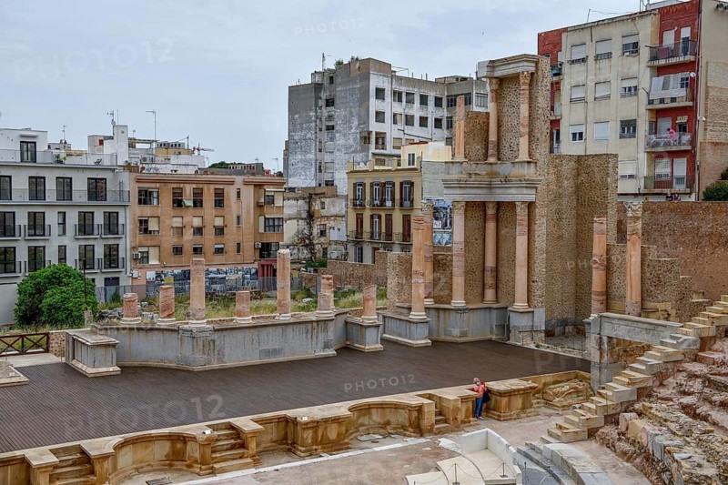 Teatro Romano, Roman amphitheater, in the old town of Cartagena, Region of Murcia, Spain, Europe