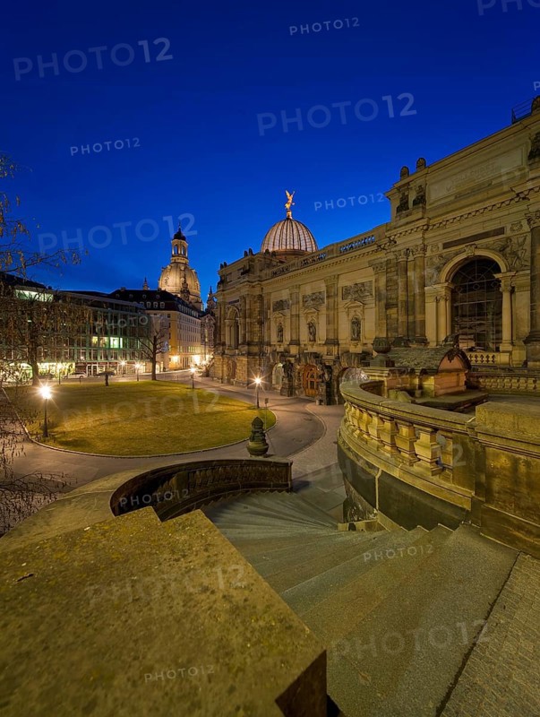 Building of the Saxon Art Association and the Academy of Fine Arts. Brühl's Terrace is an architectural ensemble and a tourist attraction in Dresden. The outdoor area stretches along the River Elbe on the Old Town side of Dresden and is also known as the Balcony of Europe
