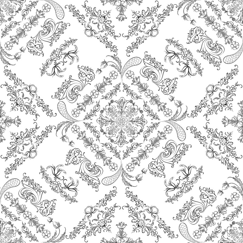 Hand drawn seamless floral pattern on a white background, vector textile template