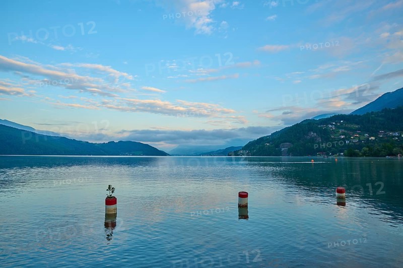 Lake, sky, clouds, twilight, sunrise, summer, Lake Millstatt, Döbriach, Carinthia, Austria, Europe