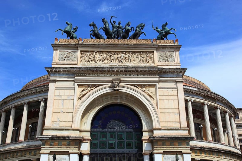 In the old town of Palermo, the Teatro Politeama Garibaldi is a neoclassical theatre building, Sicily, Italy, Europe