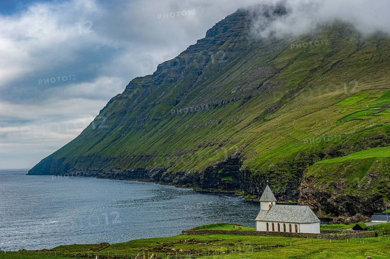 Vidareidi church in Vidoy, Faroe islands, Denmark, Europe