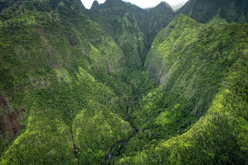 Aerial view Hanalei Valley, Kauai, Hawaii, USA, North America