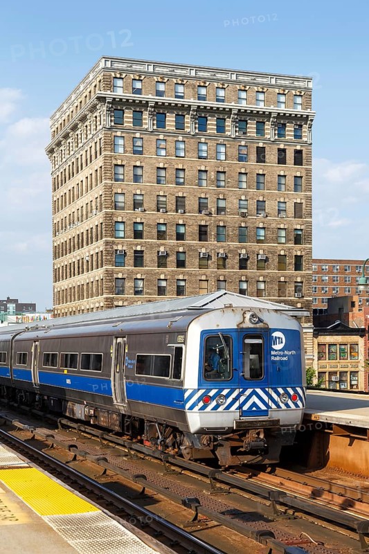 Metro-North Railroad commuter train at Harlem 125th Street station in New York, USA, North America