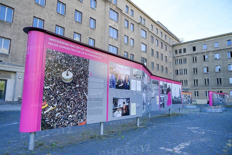 Open-Air Exhibition Revolution and Fall of the Wall, Stasi Museum, Normannenstraße, Lichtenberg, Berlin, Germany, Europe