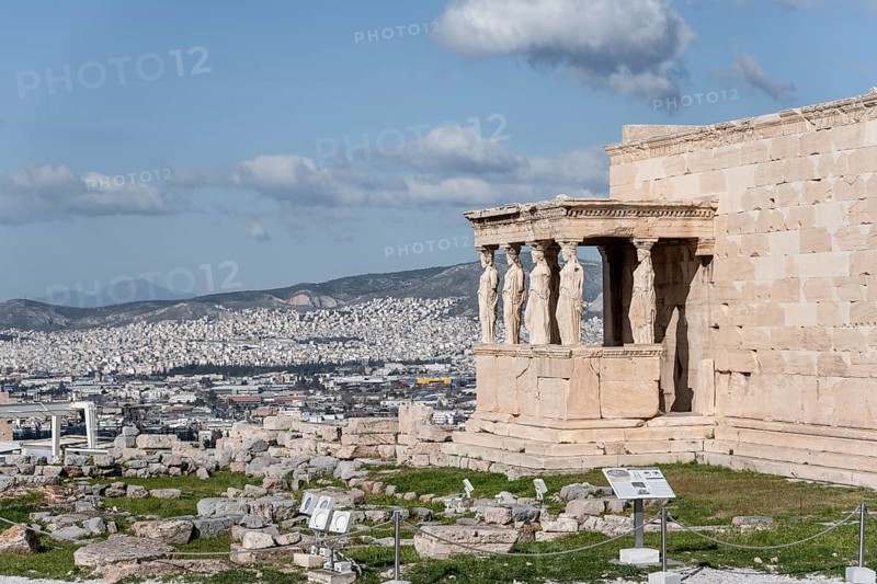 Erechtheion Temple with Caryatids, Caryatid Hall, Acropolis, Athens, Greece, Europe