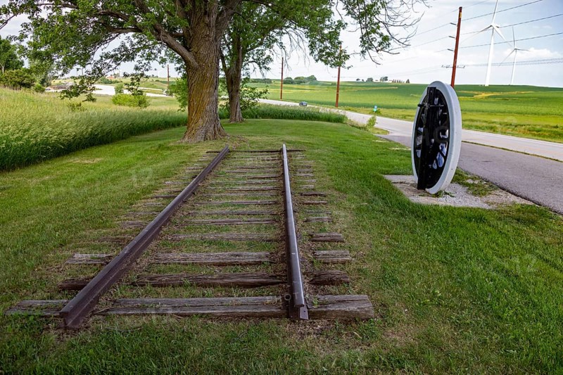 Adair, Iowa, The Jesse James Historical Site, the location of the first train robbery in the West, commited by the Jesse James Gang on July 21, 1873. The gang wore Ku Klux Klan masks when they derailed a Rock Island Line train and made off with $3, 000