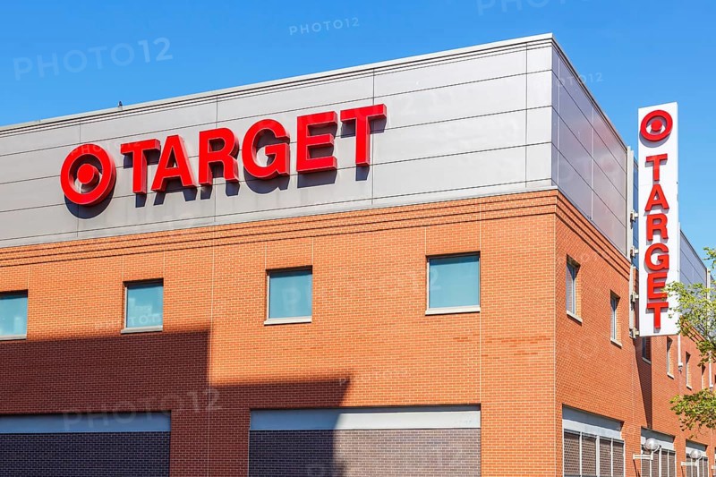 Target logo on a branch of the discount supermarket shop in Chicago, USA, North America
