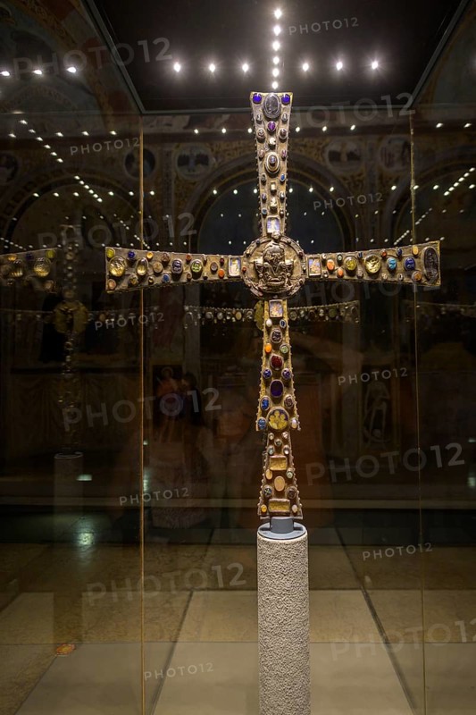 Romanesque Chapel of Santa Maria in Solario with Cross of King Desiderius, Brescia, Province of Brescia, Italy, Europe