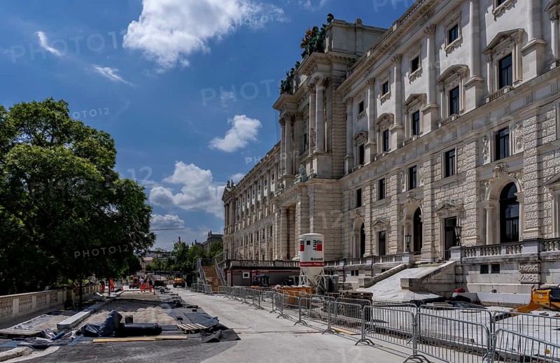 Burggarten Vienna, construction site at the Hofburg Imperial Palace, Vienna Austria