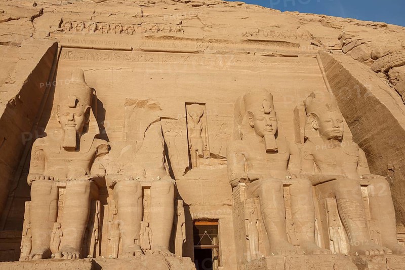 Statues Pharaoh Ramses II Rock Temple Abu Simbel, Egypt, Africa