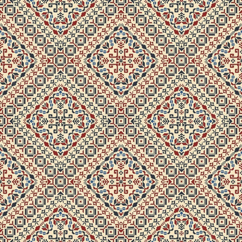 Traditional Latvian embroidery seamless pattern, vector illustration