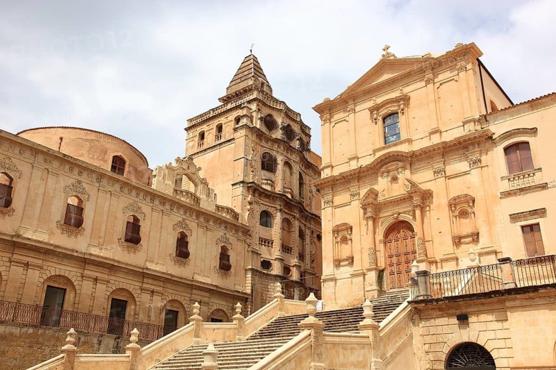 Old town of the late Baroque city of Noto in the Val di Noto, the church, Chiesa S. Francesco d Assisi all Immacolata dei Fratiminori Conventuali, Syracuse Province, UNESCO World Heritage Site, Sicily, Italy, Europe