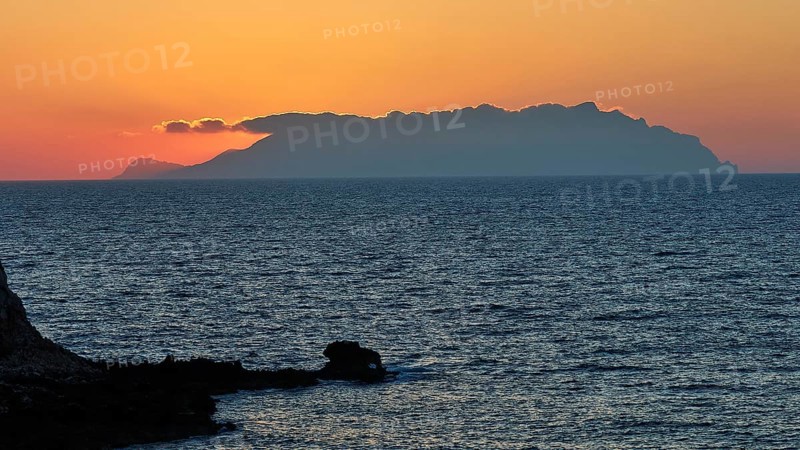 Sunset, Marettimo Island, Cala Faraglione, Il Faraglione, Levanzo, Egadi Islands, Sicily, Italy, Europe