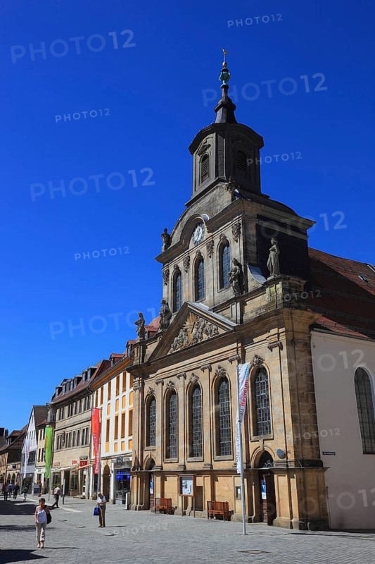 In the city centre of Bayreuth, the Spitalkirche on Maximiliansstrasse, Bayreuth, Upper Franconia, Bavaria, Germany, Europe
