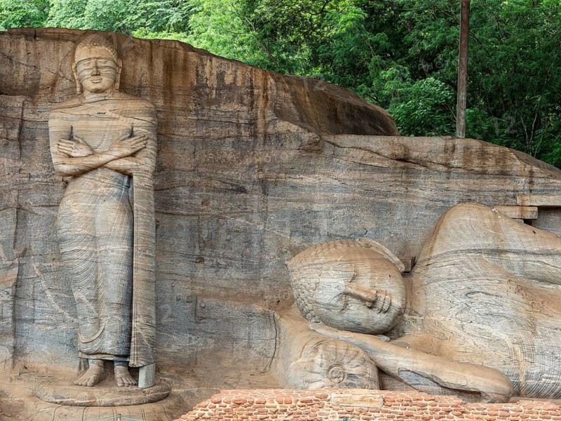 Buddha statues, Gal Vihara, Polonnaruwa, Sri Lanka, Asia