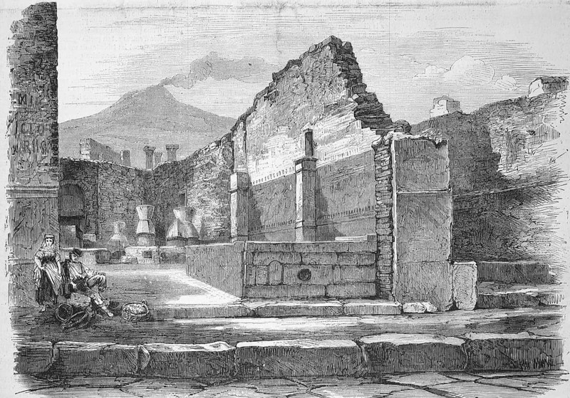 Ruins of Pompeii, the baker's house, 1869, Italy, Historical, digitally restored reproduction of an original 19th century painting, exact original date not known, Europe