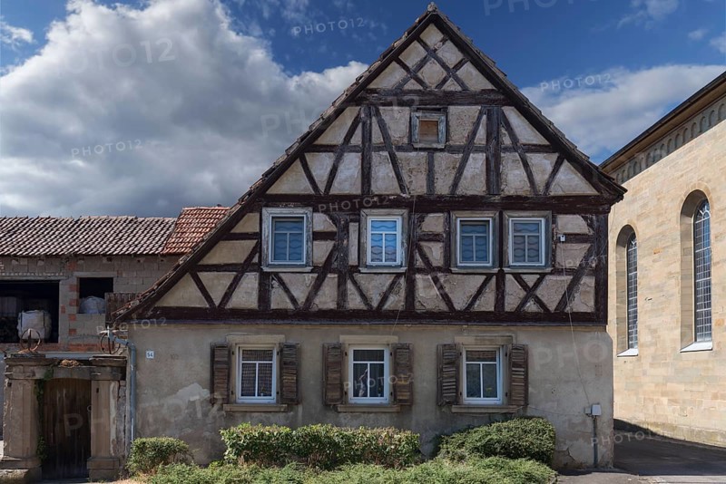 Old half-timbered house from 1800, Eschenau-Knetzgau, Lower Franconia, Baysern, Germany, Europe