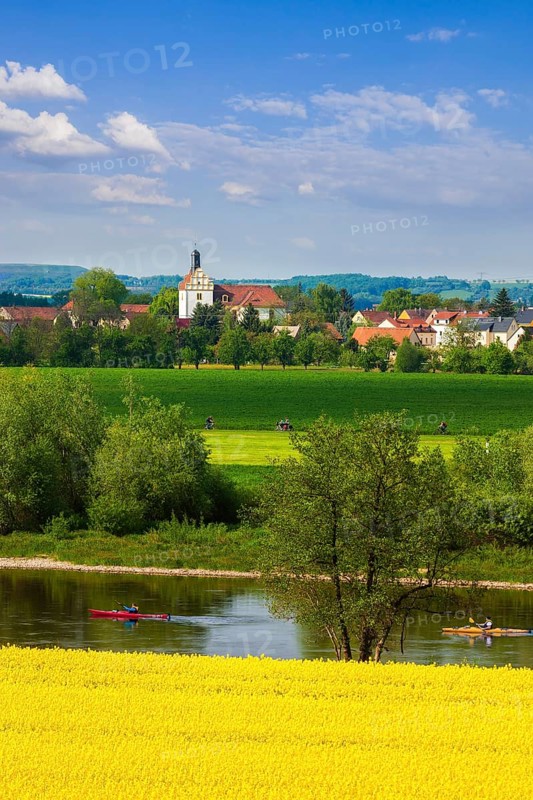 Elbe Cycle Path and Brockwitz Church