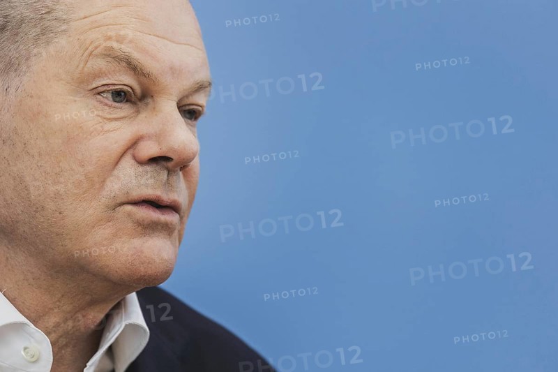 Olaf Scholz (SPD), Federal Chancellor, recorded at a federal press conference on current domestic and foreign policy issues Berlin, 14.07.2023., Berlin, Germany, Europe