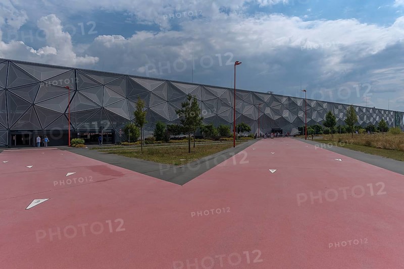 Walk of Fame, behind the modern parking garage of Adidas, Herzogenaurach, Middle Franconia, Bavaria, Germany, Europe